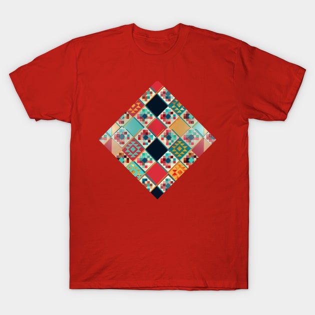 Aztec Inspired Mosaic Tile T-Shirt by RoxanneG